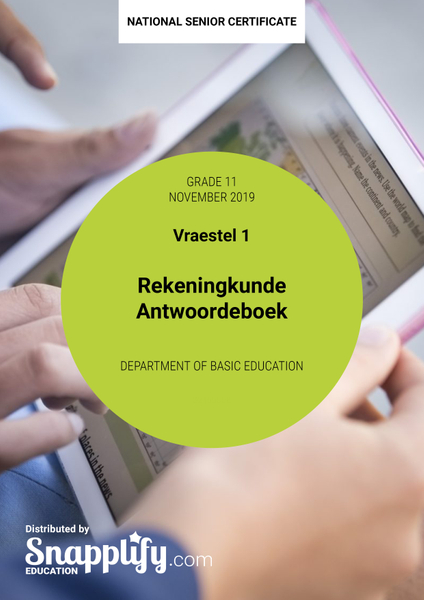 Rekeningkunde Vraestel 1 Antwoordeboek Grade 11 November 2019