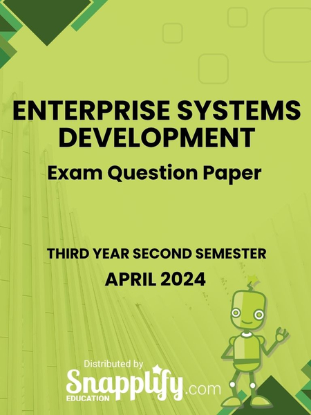 Enterprise Systems Development Third Year April 2024