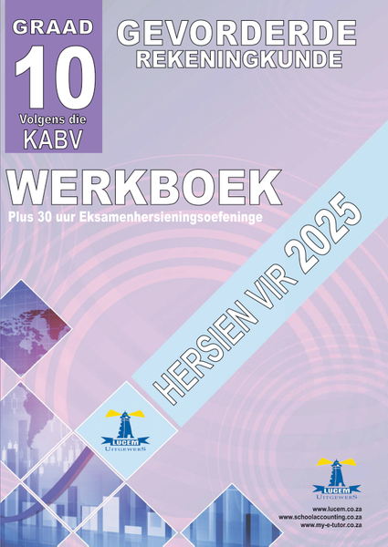 Gevorderde Rekeningkunde Werkboek Gr 10