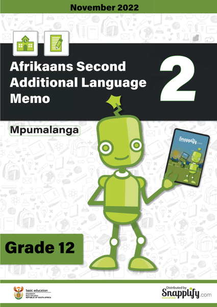 Afrikaans Second Additional Language Paper 2 Memo(Mpumalanga) Grade 12 November 2022