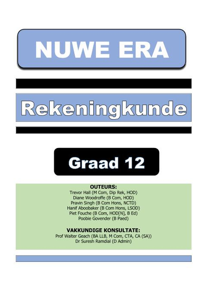 Nuwe Era Rekeningkunde Graad 12 Leerder Boek