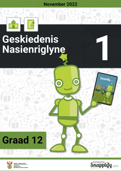Geskiedenis Vraestel 1 Nasienriglyne Graad 12 Nov 2022