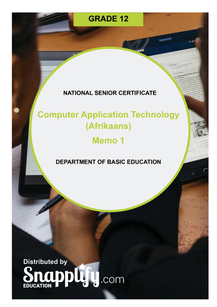 Computer Application Technology Memo 1 Grade 12 November 2020 (Afrikaans)