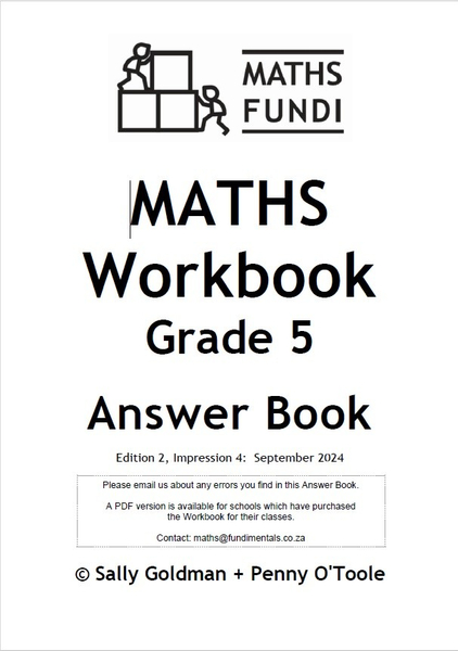 Maths Fundi Workbook Grade 5 Answer Book (2-year licence)