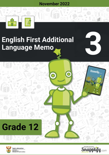 English First Additional Language Paper 3 Memo Grade 12 November 2022