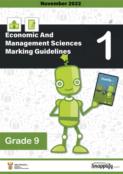 Economic And Management Sciences Paper 1 Grade 9 Marking Guidelines November 2022