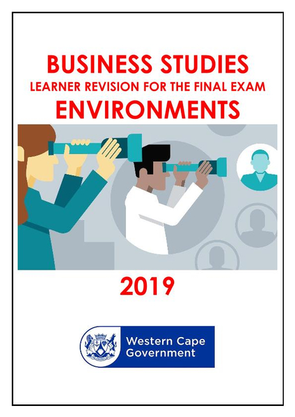 Business Studies Workbook Revision Grade 12 2019 (CAPS)
