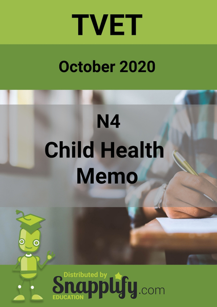 Child Health N4 Memo October 2020