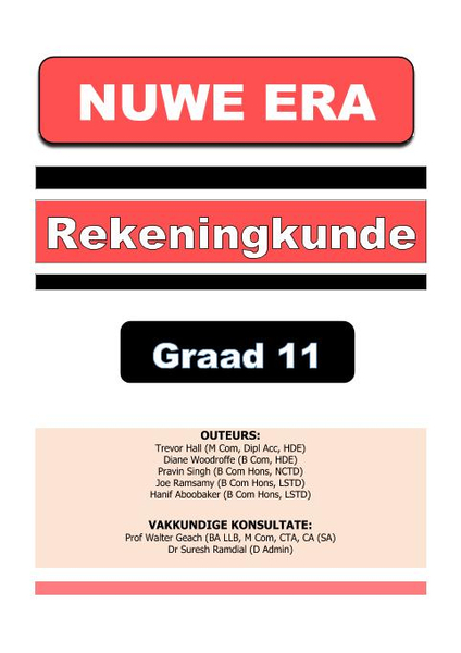 Nuwe Era Rekeningkunde Graad 11 Leerder Boek