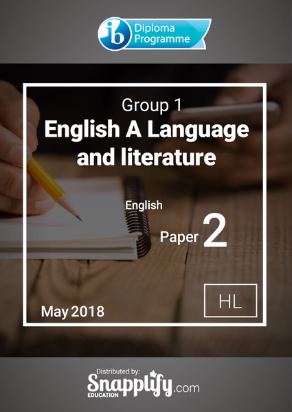 Group 1 - English A Language and literature paper 2 HL