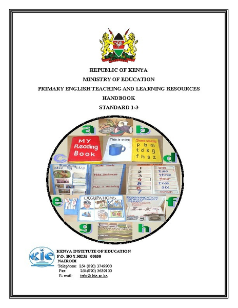 Primary English Teaching and Learning Resources Handbook Standard 1 - 3