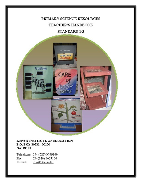 Primary Science Resources Teacher's Handbook Standard 1 - 3