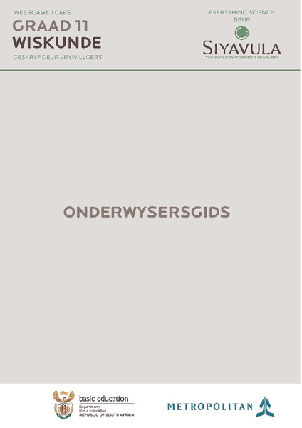 Siyavula  Graad 11 Wiskunde Leerdersboek