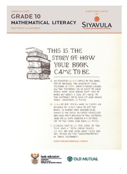 Siyavula Mathematical Literacy Grade 10 Teachers guide